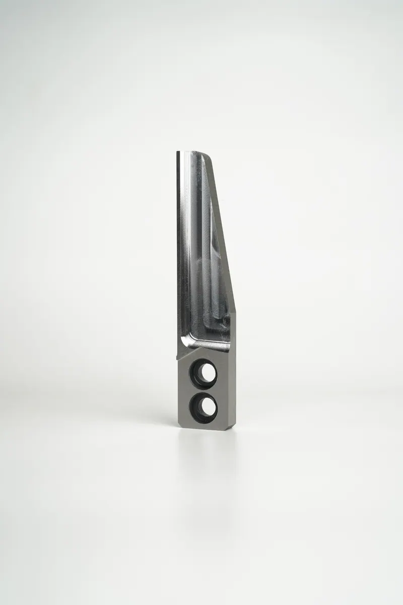 Finished pelletizer knife with visible working and mounting areas